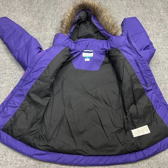 Columbia Women's Lay D Down II Jacket Purple Omni Heat Women XS Faux Fur Hood - Picture 2 of 10